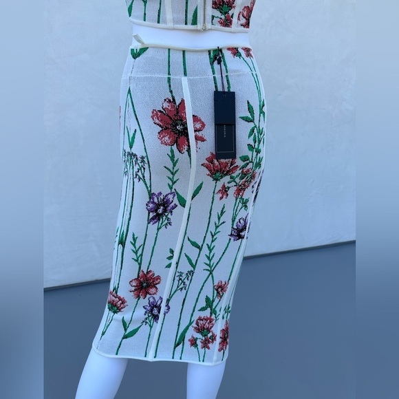 BCBG MaxAzria Anna White Floral Bandage Pencil Skirt | XXS | NWT - Picture 5 of 7